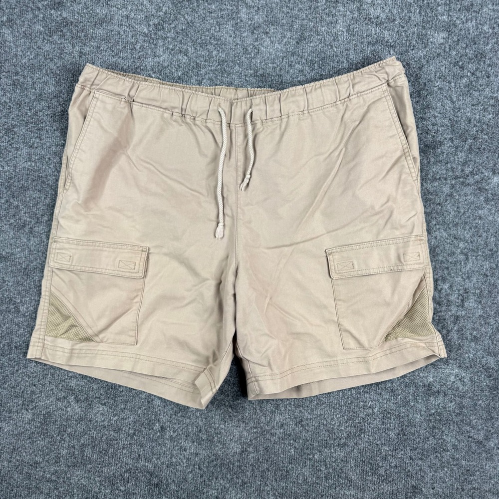 Magellan Outdoors Shorts Mens Size XL Beige Cargo Elastic Waist Hiking Casual